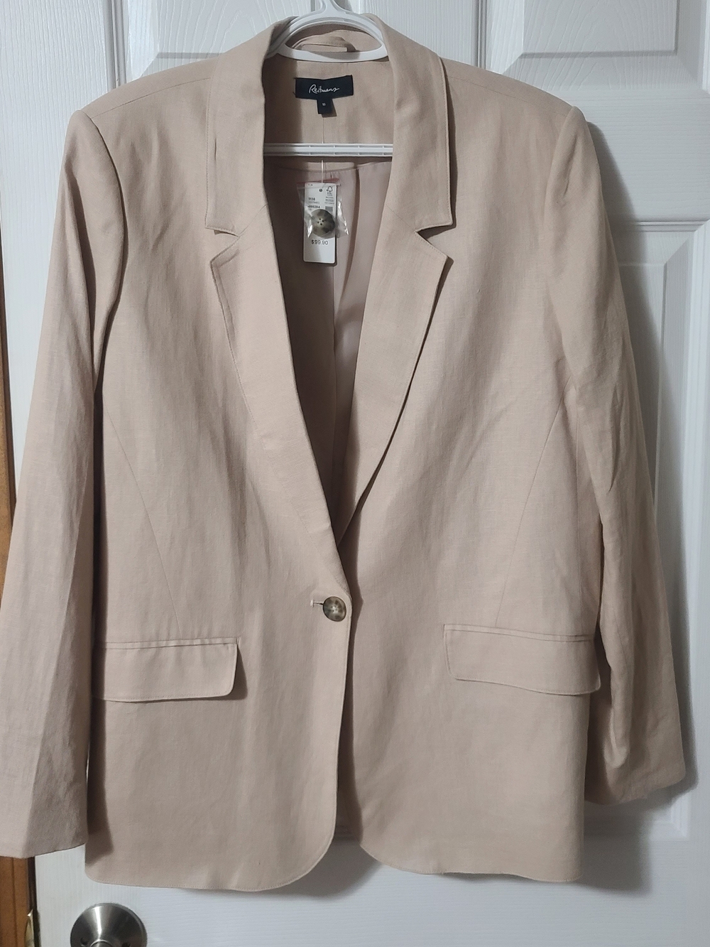 Reitmans Light Beige Single-Button Blazer
